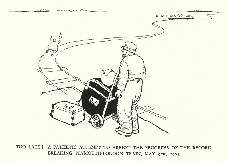Illustration pour Railway Ribaldry par W Heath Robinson - William Heath Robinson
