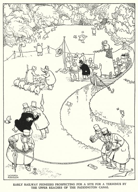 Illustration pour Railway Ribaldry par W Heath Robinson - William Heath Robinson
