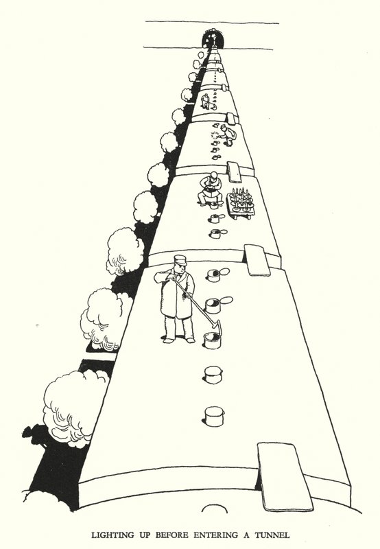 Illustration pour Railway Ribaldry par W Heath Robinson - William Heath Robinson