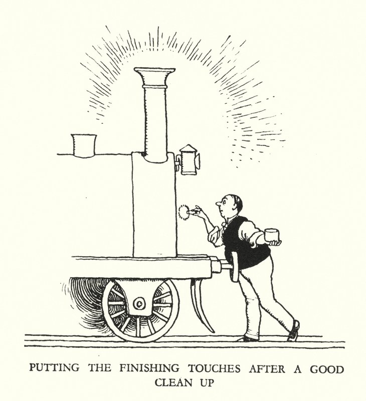 Illustration pour Railway Ribaldry par W Heath Robinson - William Heath Robinson