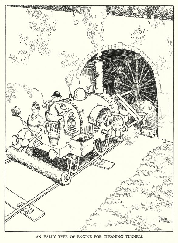 Illustration pour Railway Ribaldry par W Heath Robinson - William Heath Robinson