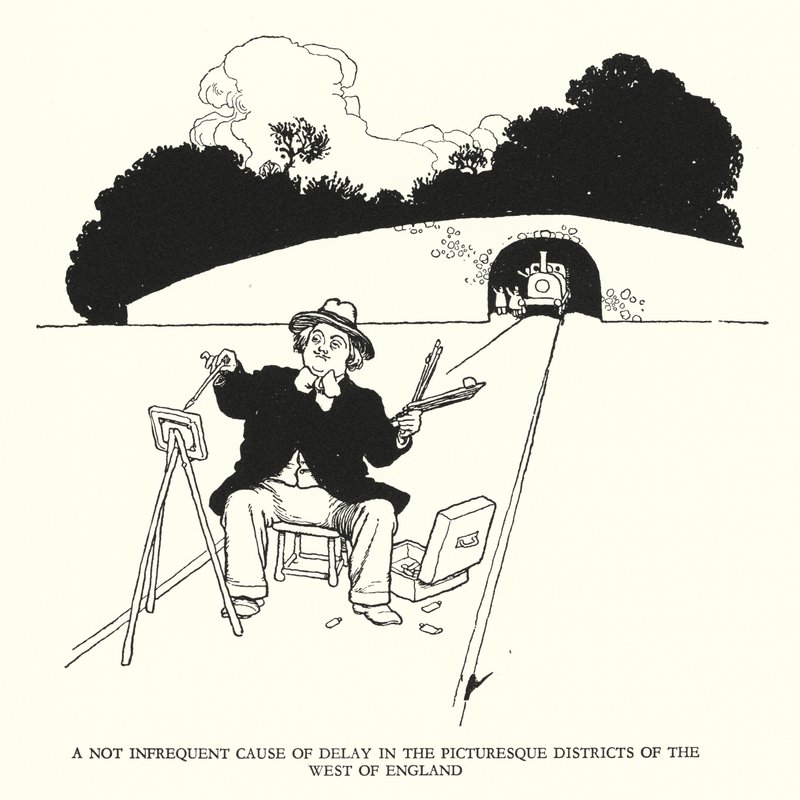 Illustration pour Railway Ribaldry par W Heath Robinson - William Heath Robinson