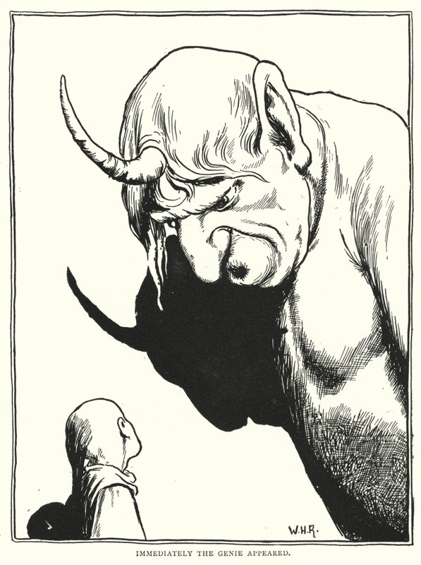Immédiatement le génie apparut (gravure) - William Heath Robinson