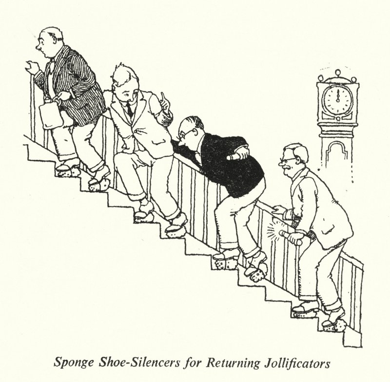 Silencieux de chaussures en éponge pour les fêtards de retour - William Heath Robinson