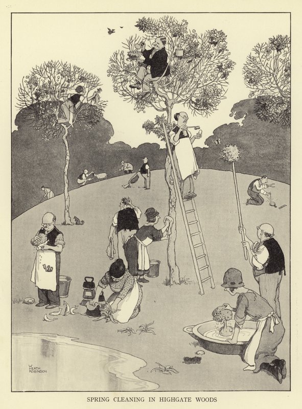 Nettoyage de printemps dans les bois de Highgate - William Heath Robinson