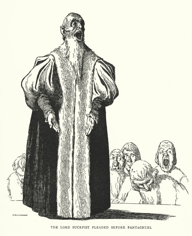 Le Seigneur Suckfist plaidait devant Pantagruel - William Heath Robinson