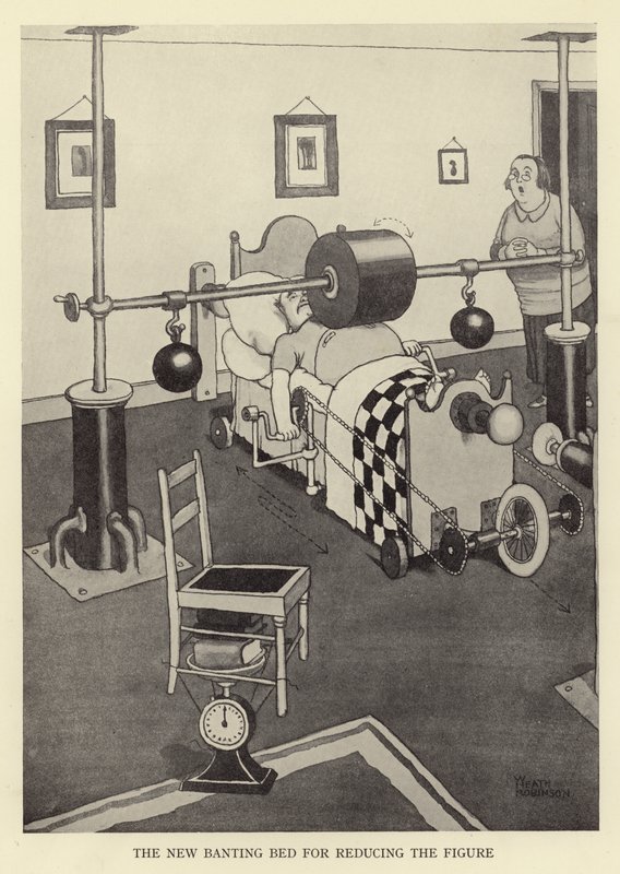 Le nouveau lit banting pour réduire la silhouette - William Heath Robinson