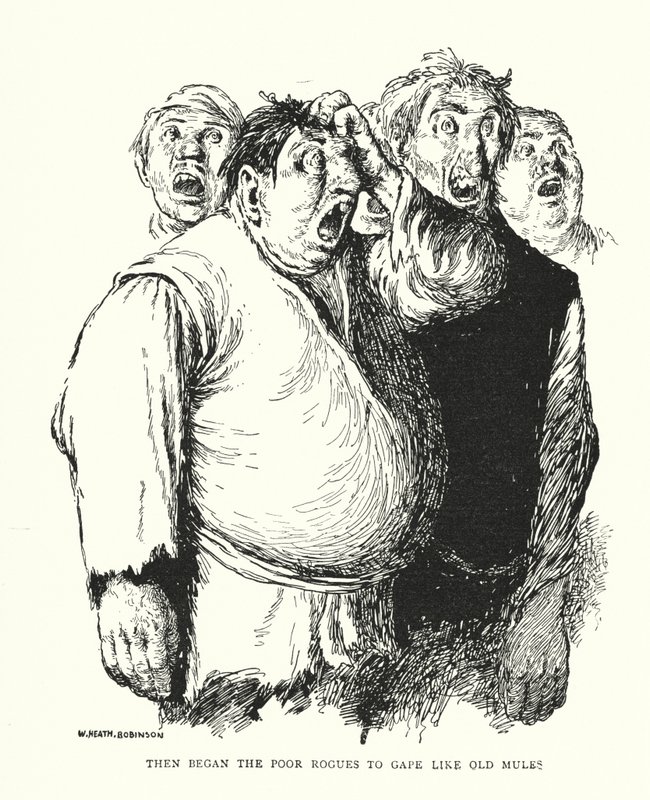 Alors les pauvres coquins commencèrent à bâiller comme de vieux mulets - William Heath Robinson