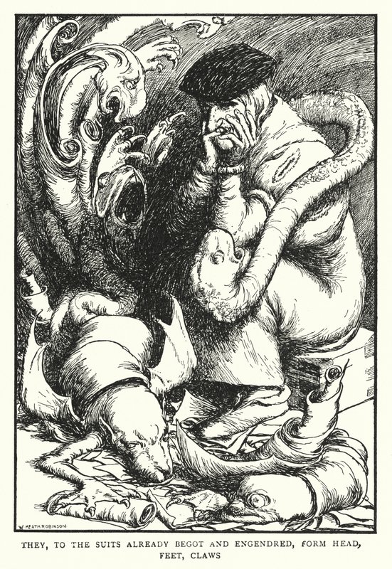Ils, aux procès déjà engendrés, forment tête, pieds, griffes - William Heath Robinson