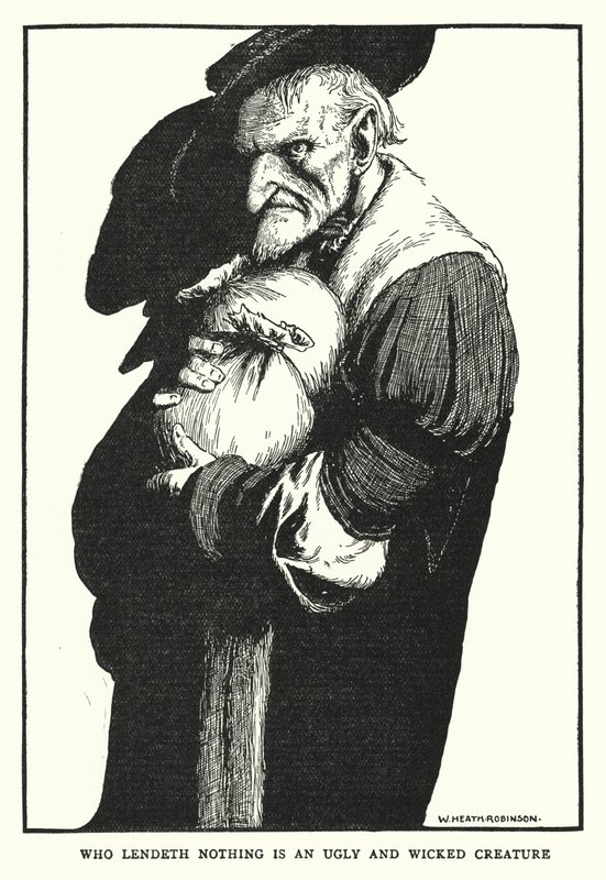 Qui ne prête rien est une créature laide et méchante - William Heath Robinson
