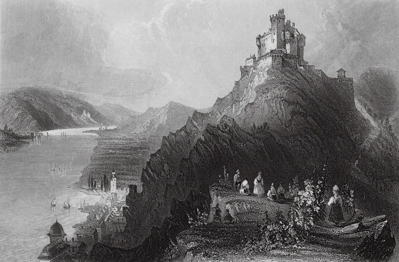 Braubach et Château de Marksburg, Rhin (gravure) - William Henry (after) Bartlett
