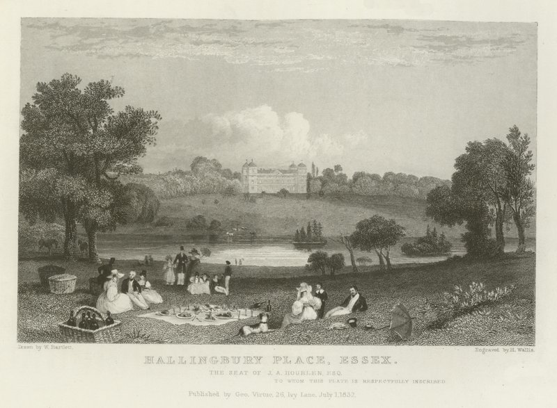 Hallingbury Place, Essex, la résidence de J A Houblen, Esquire - William Henry Bartlett