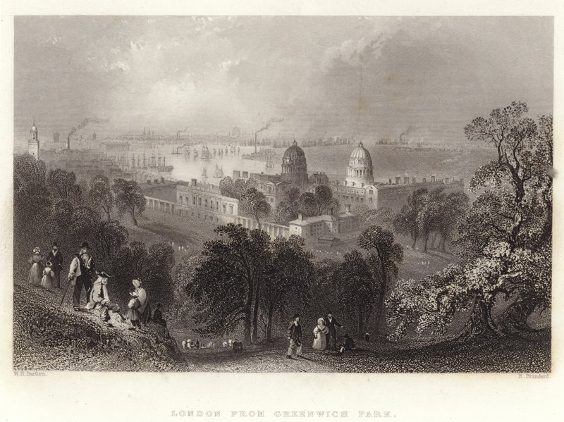 Londres depuis Greenwich Park - William Henry Bartlett