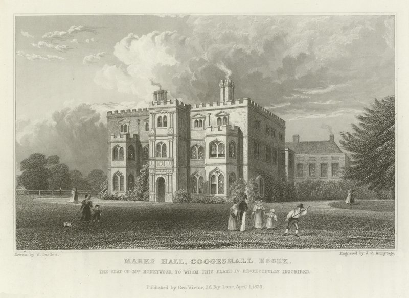 Marks Hall, Coggeshall, Essex, la Demeure de Mme Honeywood - William Henry Bartlett