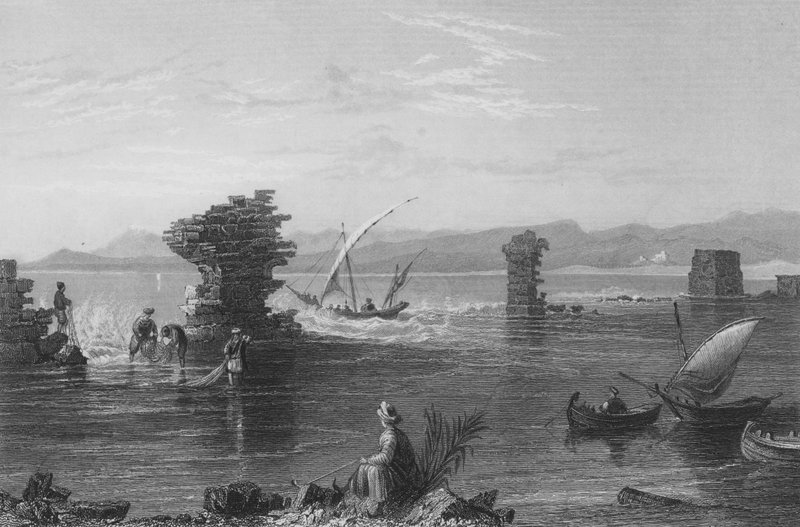 Vestiges du port de Tyr - William Henry Bartlett