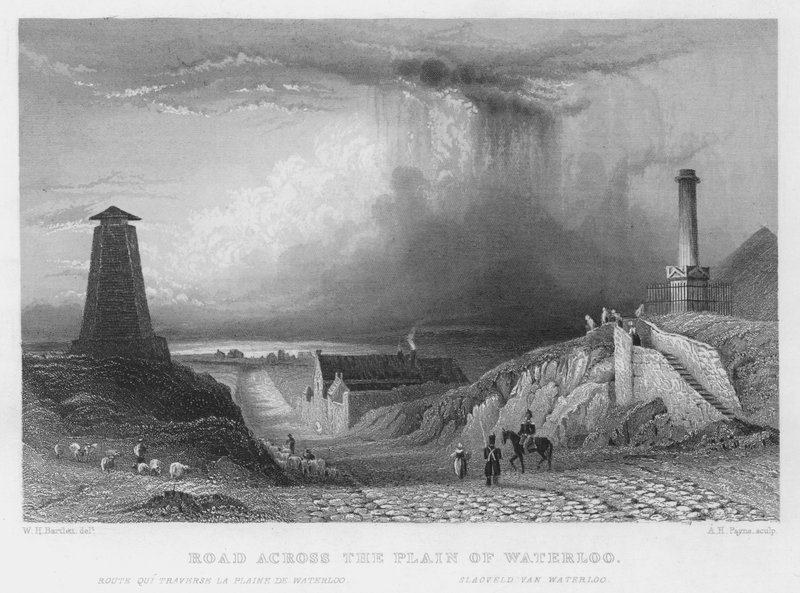 Route à travers la Plaine de Waterloo - William Henry Bartlett