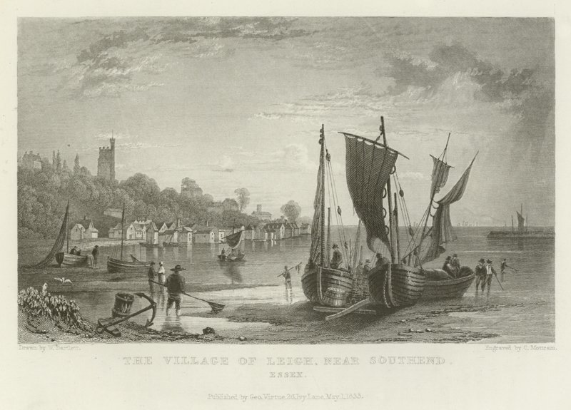 Le village de Leigh, près de Southend, Essex - William Henry Bartlett