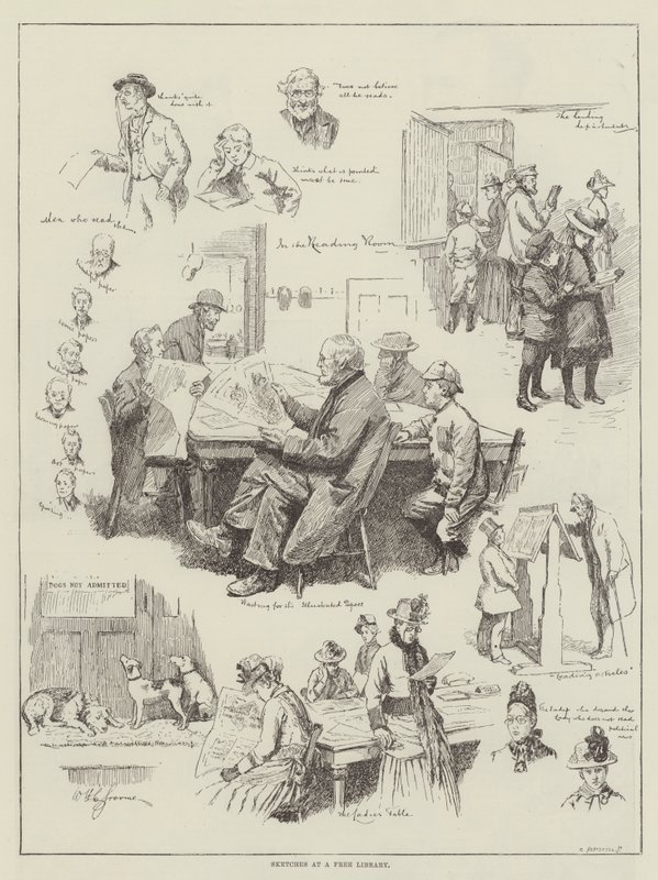 Croquis dans une bibliothèque gratuite - William Henry Charles Groome