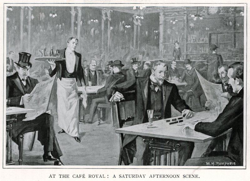 Au Café Royal : Une scène de samedi après-midi, vers 1900 - William Henry Humphris