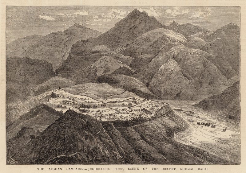 La campagne afghane, fort de Jugdulluck, scène des récentes raids Ghilzai - William Henry James Boot