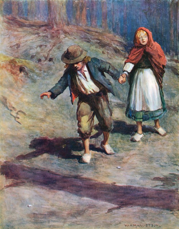 Ils trouvèrent facilement leur chemin, car la lune brillait sur les cailloux que Hansel avait laissés en chemin - William Henry Margetson