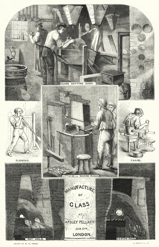Fabrication de verre chez Apsley Pellatt et Cie, Londres - William Henry Pike