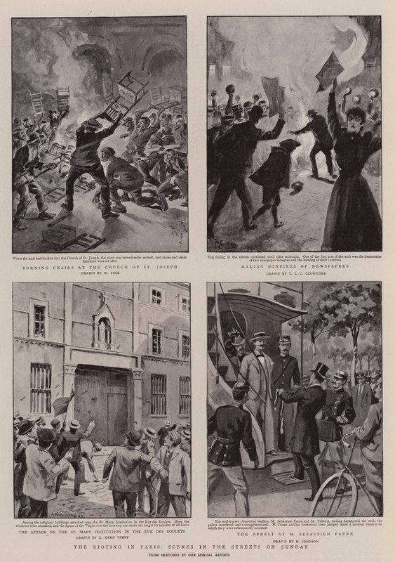 Les émeutes à Paris, scènes dans les rues le dimanche - William Henry Pike