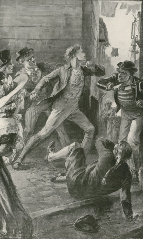 Une victime de la presse-gang fait une résistance vigoureuse - William Heysham Overend