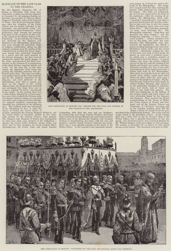 Mariage du défunt tsar avec la tsarine - William Heysham Overend