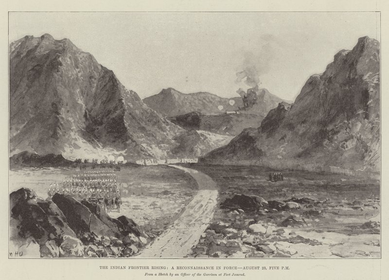 La révolte de la frontière indienne, une reconnaissance en force, 23 août, cinq heures du soir - William Heysham Overend