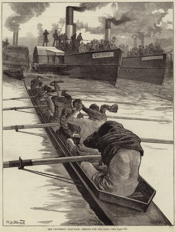 La course de bateaux universitaires, préparation pour la course - William Heysham Overend