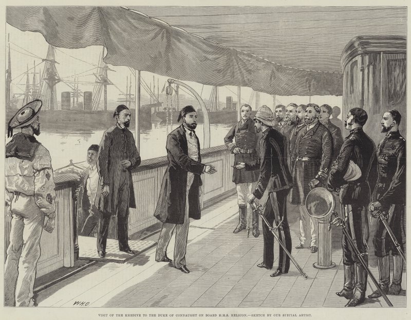 Visite du Khédive au duc de Connaught à bord du HMS Helicon - William Heysham Overend