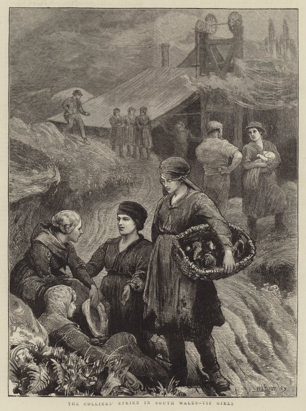 La grève des mineurs au sud du Pays de Galles, filles de la pointe - William III Bromley