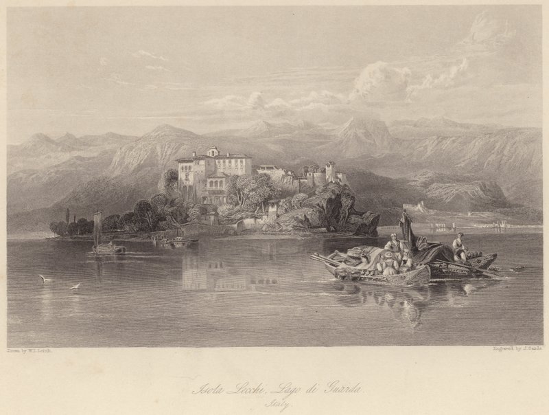 Isola Lecchi, Lac de Garde, Italie (gravure) - William Leighton (after) Leitch