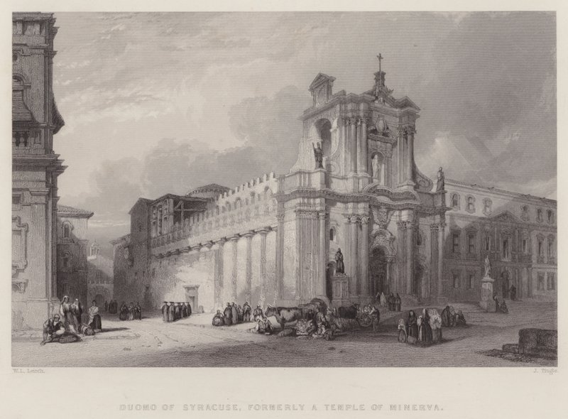 Duomo de Syracuse, anciennement un temple de Minerve - William Leighton Leitch