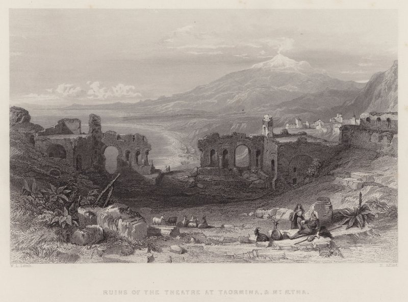Ruines du Théâtre de Taormina et Mont Aetna - William Leighton Leitch