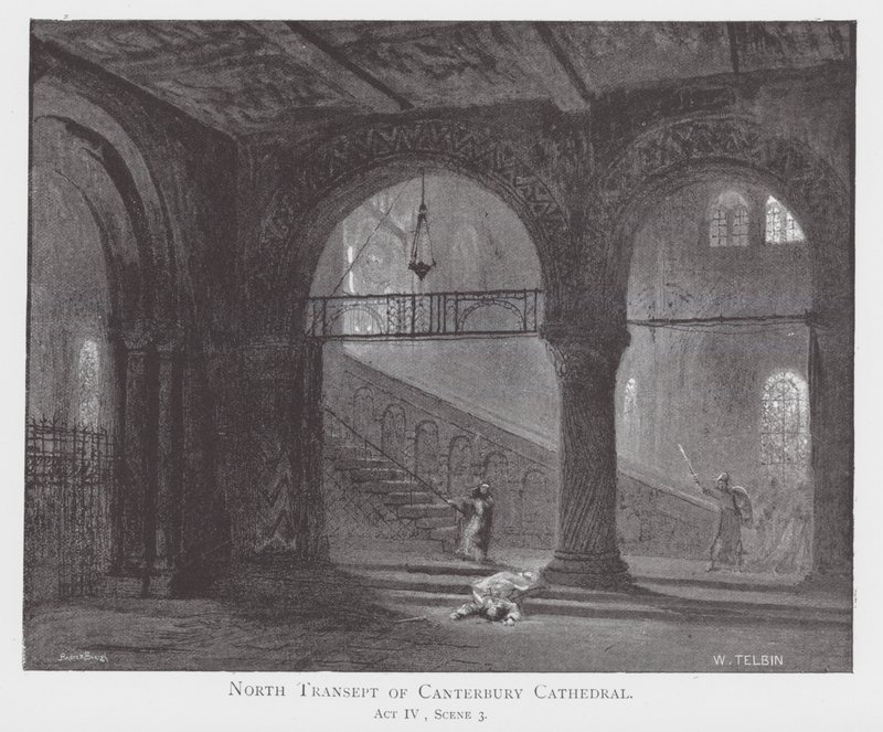 Transept nord de la cathédrale de Canterbury - William Lewis (after) Telbin