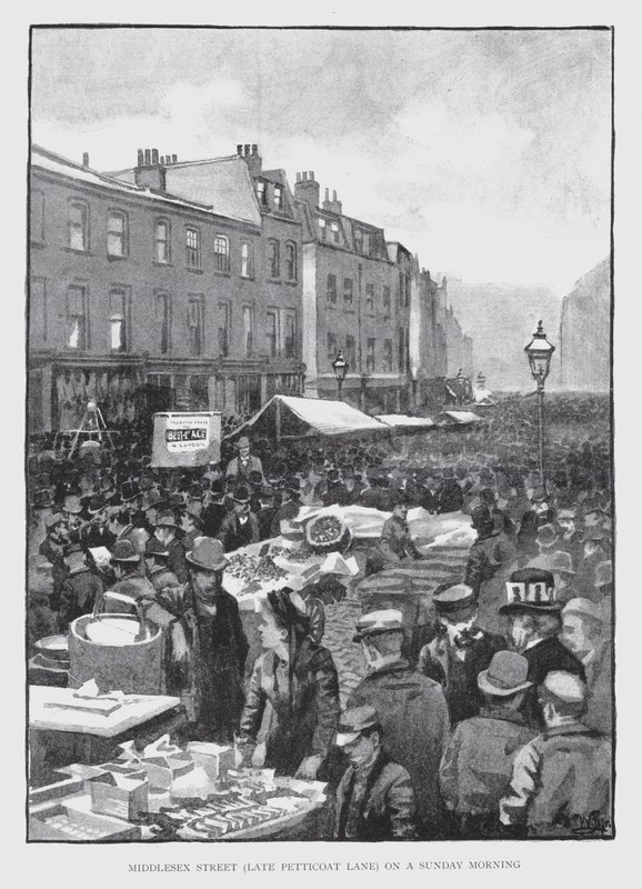 Middlesex Street, anciennement Petticoat Lane, un Dimanche Matin - William Luker