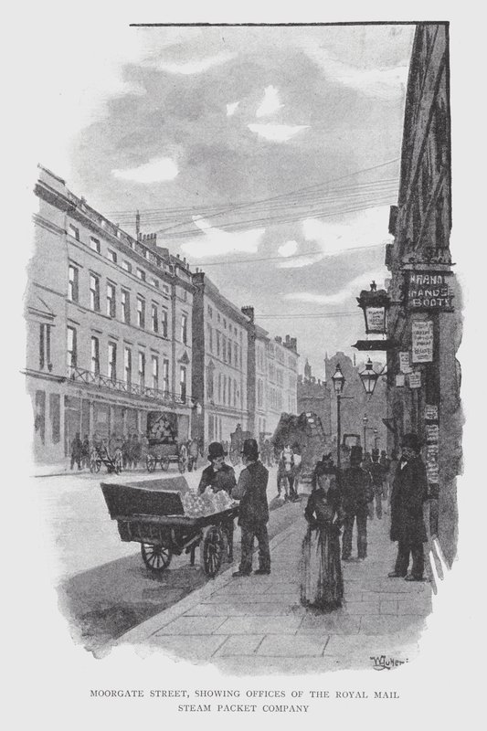Moorgate Street, bureaux de la Royal Mail Steam Packet Company - William Luker