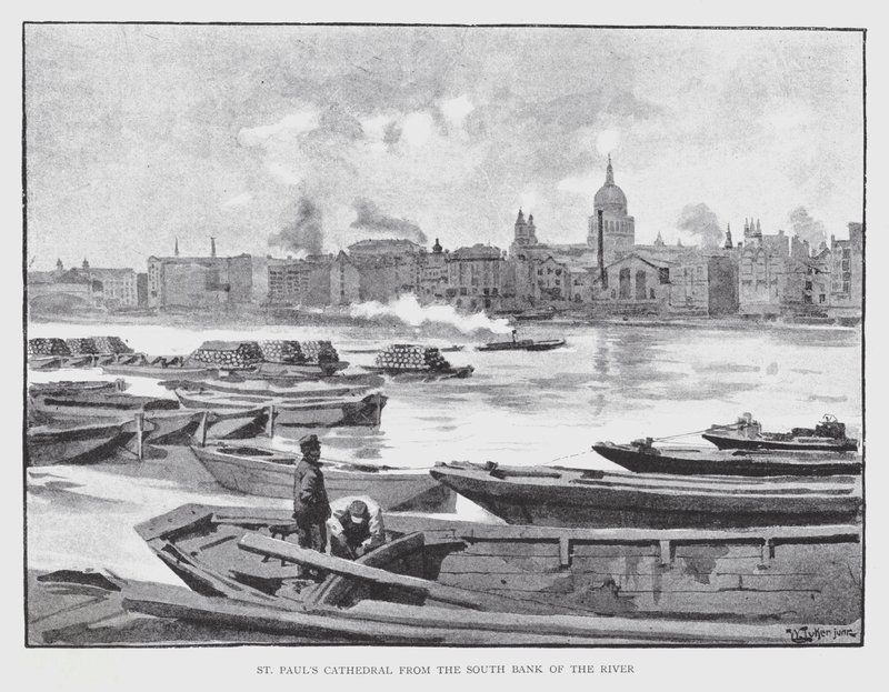 Cathédrale Saint-Paul depuis la rive sud de la rivière - William Luker