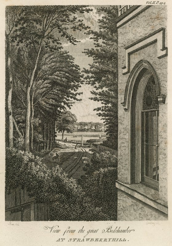 Vue de la grande chambre à coucher à Strawberry Hill, Londres - William Pars