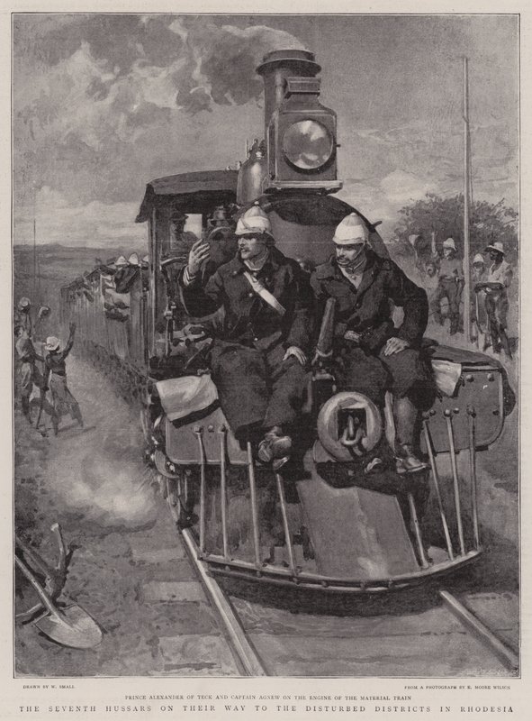 Les septième hussards en route vers le district troublé en Rhodésie - William Small