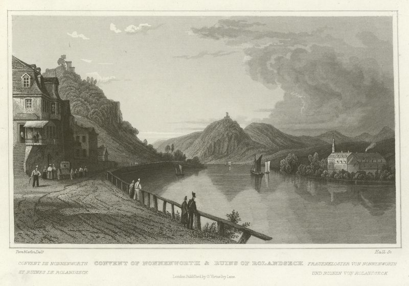 Couvent de Nonnenworth et ruines de Rolandseck - William Tombleson
