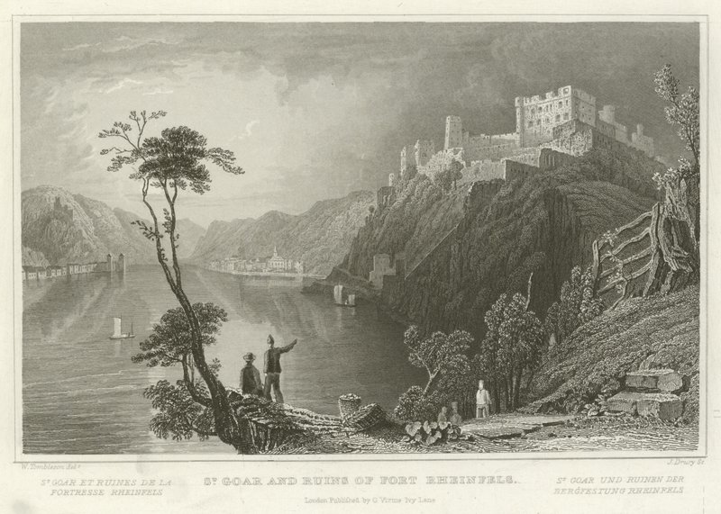 Saint Goar et les ruines du Fort Rheinfels - William Tombleson