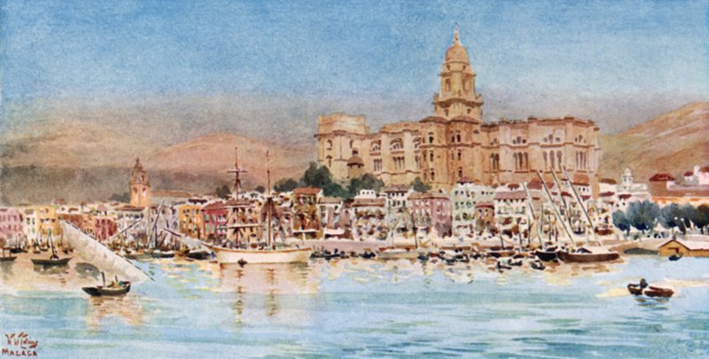 Malaga, vue du port - William Wiehe Collins