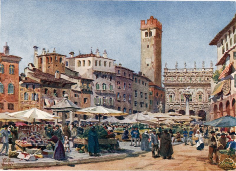 Vérone. La place du marché - William Wiehe Collins