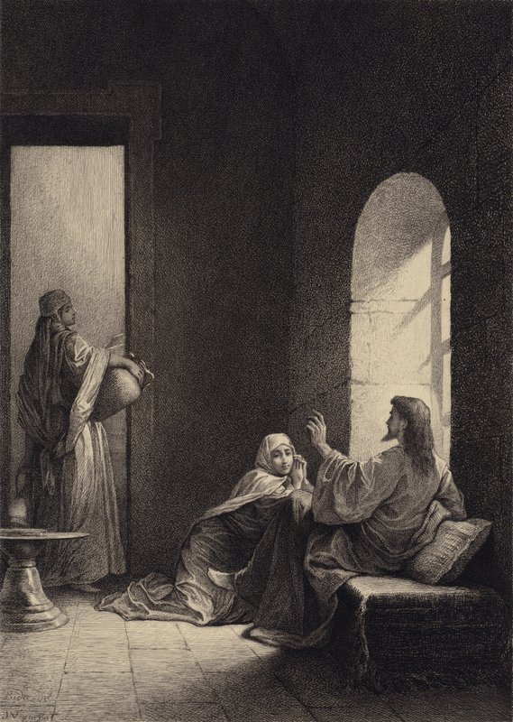 Jésus chez Marthe et Marie - after Albert Robida