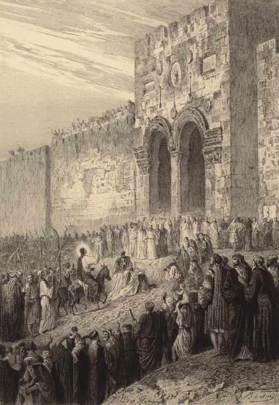 Jésus entrant à Jérusalem - after Albert Robida