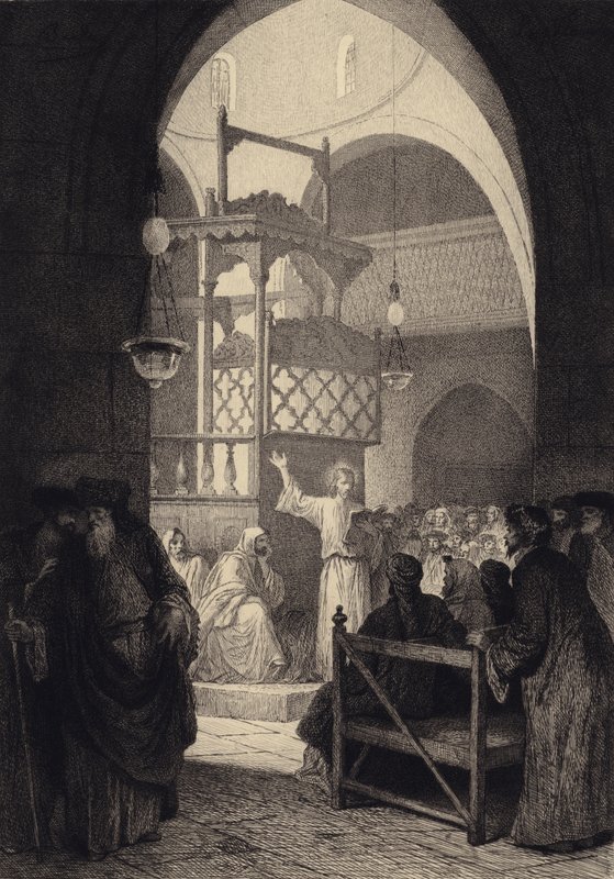 Jésus dans la synagogue - after Albert Robida
