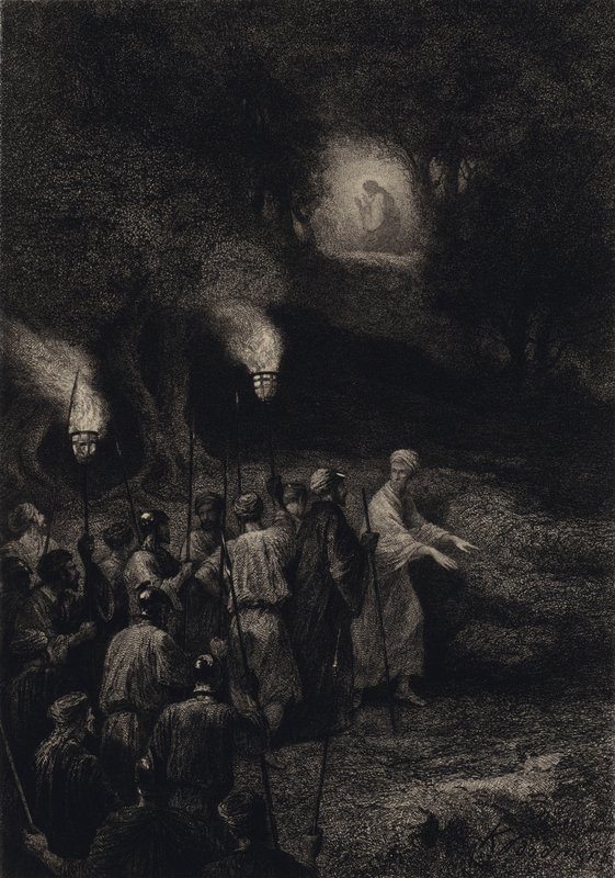 Judas trahissant Jésus - after Albert Robida